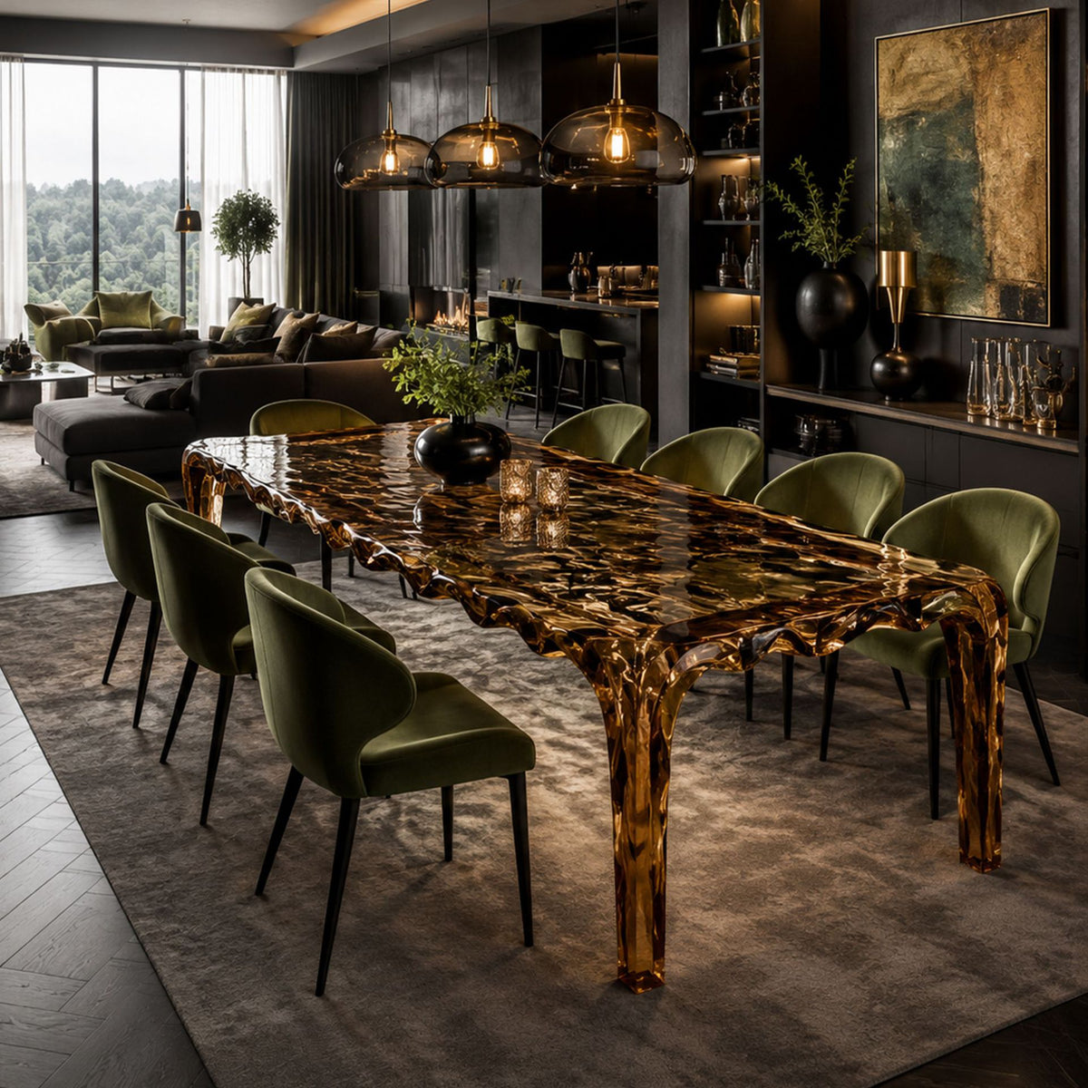 Crystal Dining Table — Rhythmic | Made to Order