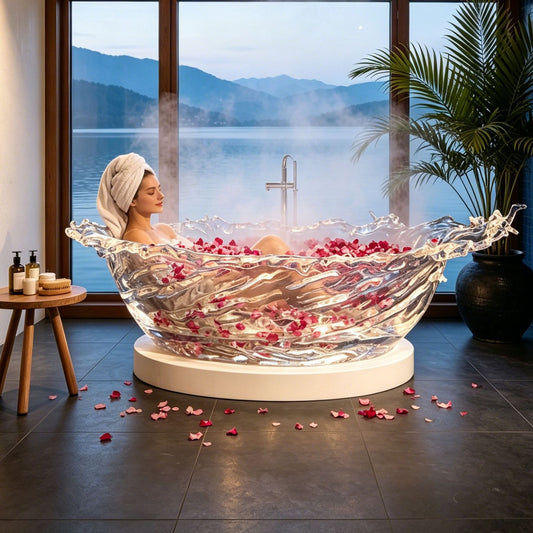 Bespoke Crystal Freestanding Bathtub | Cloud Water Neon | Made to Order