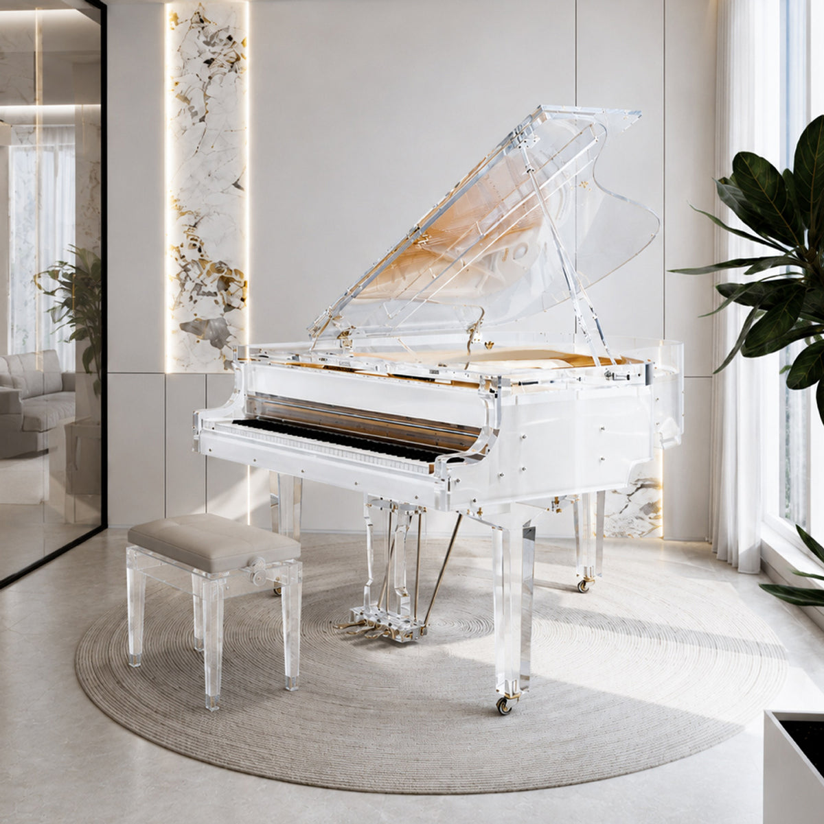 Bespoke Crystal Grand Piano — - Regular Model | Made to Order