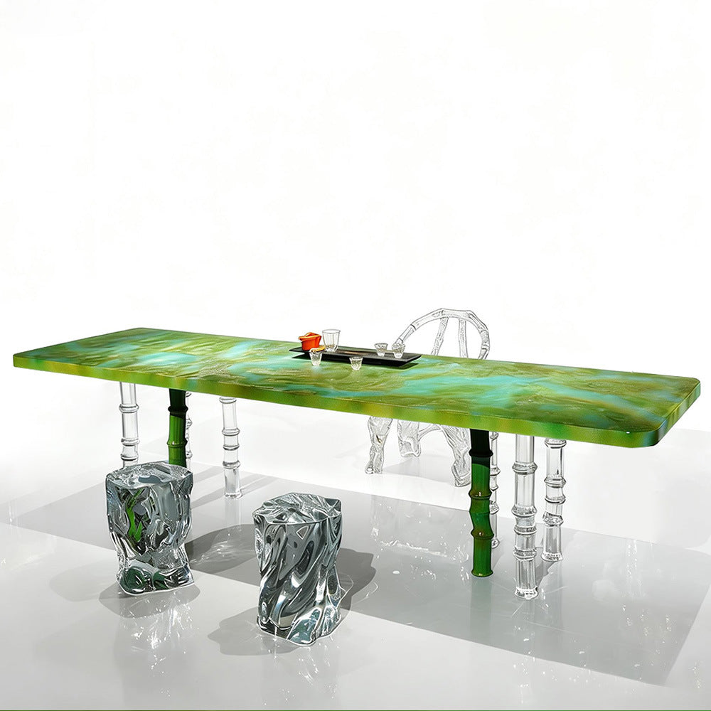 Bespoke Crystal Tea Table — Green Pine Green Bamboo