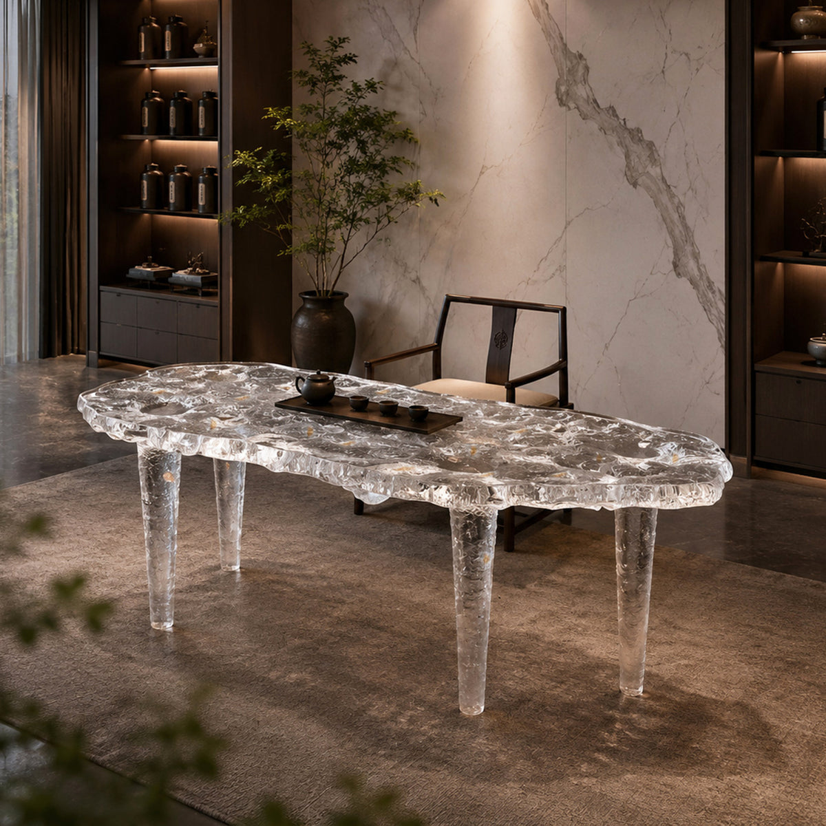 Crystal Tea Table — Glacier Melting | Made to Order