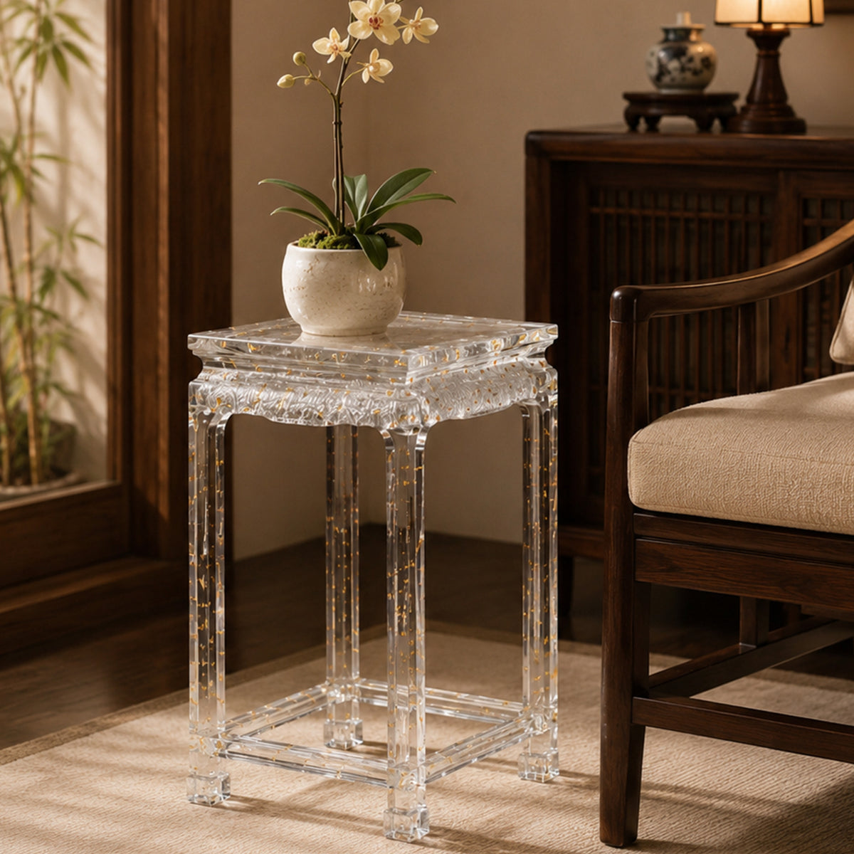 Bespoke Crystal Pedestal Side Table | Made to Order