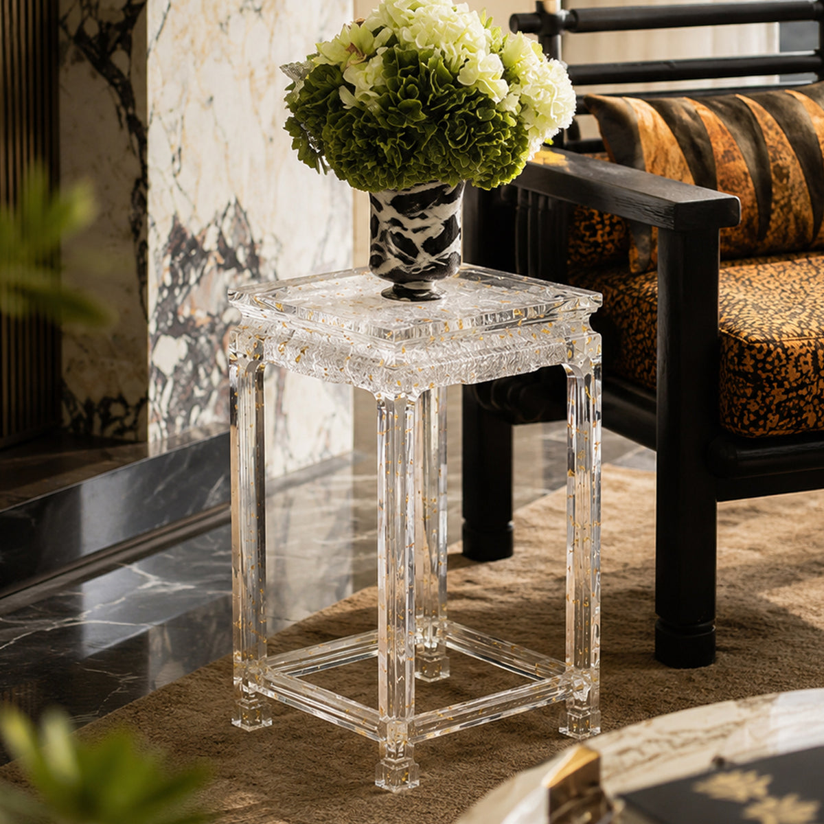 Bespoke Crystal Pedestal Side Table | Made to Order