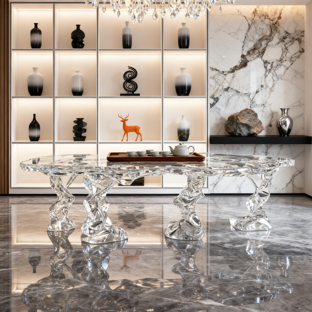 Bespoke Crystal Tea Table | Shanhai Glacier | Made to Order