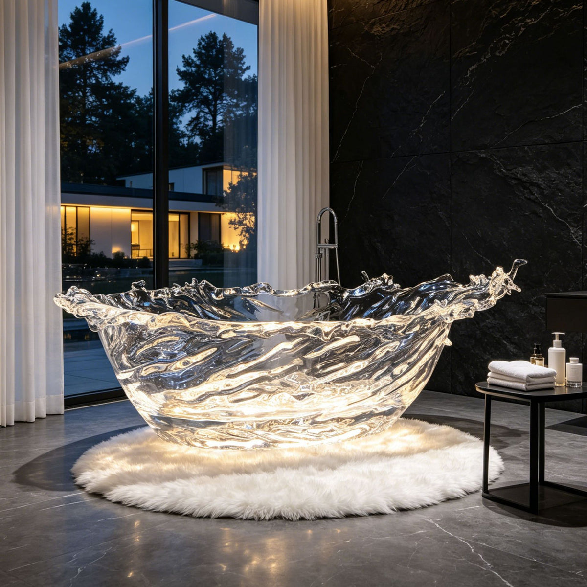 Bespoke Crystal Freestanding Bathtub | Cloud Water Neon | Made to Order