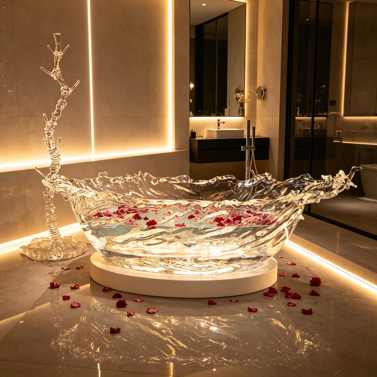 Bespoke Crystal Freestanding Bathtub | Cloud Water Neon | Made to Order