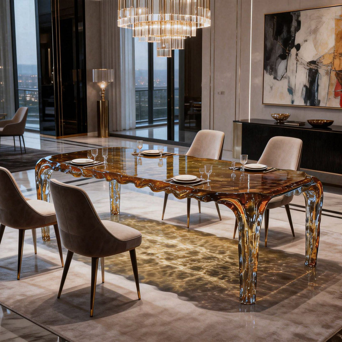 Crystal Dining Table — Rhythmic | Made to Order
