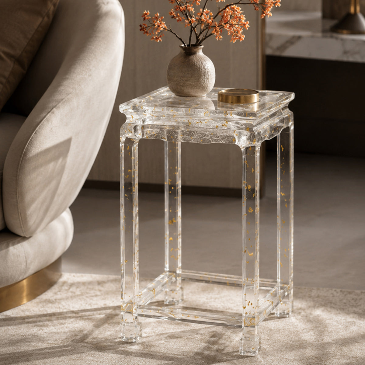 Bespoke Crystal Pedestal Side Table | Made to Order