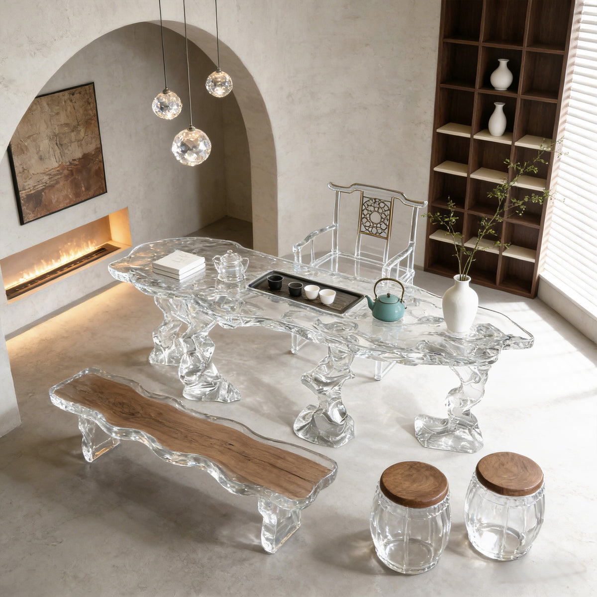 Bespoke Crystal Tea Table | Shanhai Glacier | Made to Order