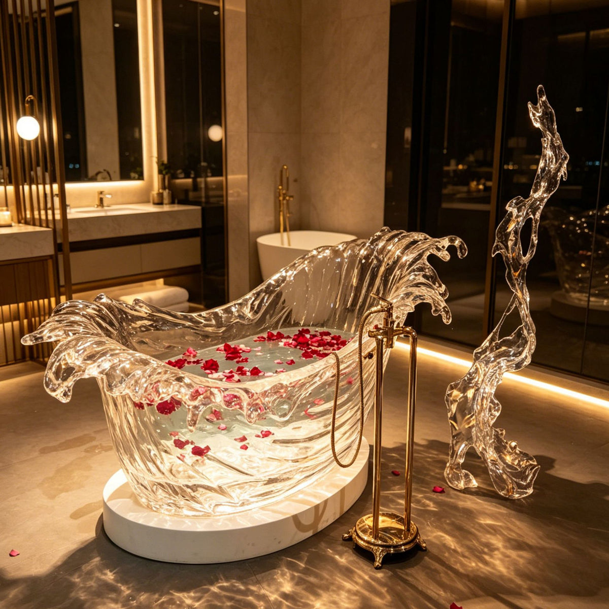 Bespoke Crystal Freestanding Bathtub | Baichuan Sea-Facing | Made to Order