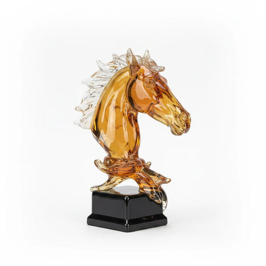 Crystal Horse Head Sculpture | Luxury Art Decor | Multiple Colors Available